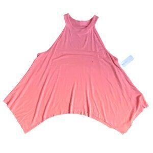 American Eagle Womens High Neck Hankerchief Tank Top-Coral-Size M-NWT